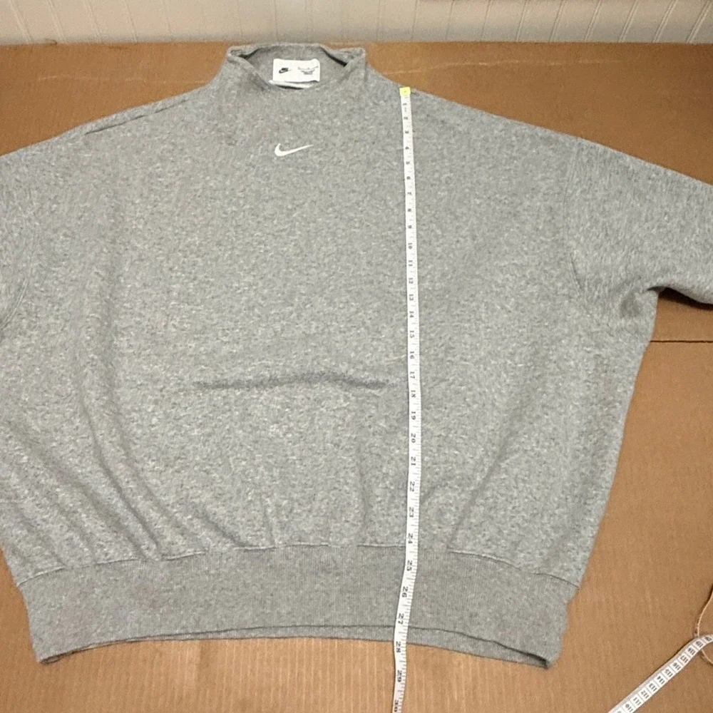 Nike Mock Neck Womens Medium Sweatshirt Heather Gray Athleisure Oversized Comfy - Picture 6 of 12